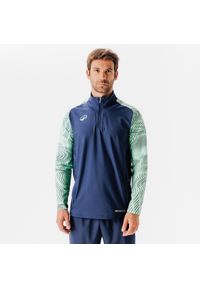KIPSTA - Bluza piłkarska Kipsta Viralto Wavy Club na krótki suwak. Kolor: zielony, wielokolorowy, niebieski. Materiał: poliester, materiał, elastan. Długość: krótkie. Sport: piłka nożna