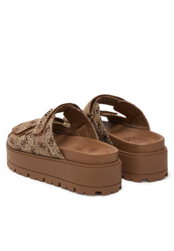 Guess Klapki FLJF2X FAL03 Beżowy. Kolor: beżowy. Materiał: materiał