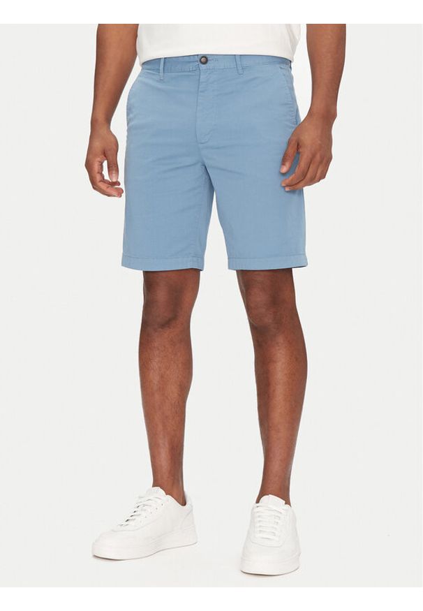 BOSS Szorty materiałowe Chino-Slim-Shorts 50536723 Niebieski Regular Fit. Kolor: niebieski. Materiał: bawełna
