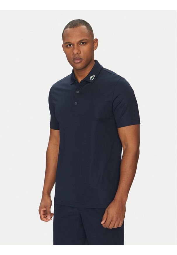 Lacoste Polo DH2341 Granatowy Regular Fit. Typ kołnierza: polo. Kolor: niebieski. Materiał: syntetyk