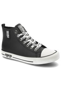 Big-Star - Czarne Trampki Big Star Damskie Ocieplane Buty. Okazja: na co dzień. Kolor: czarny. Materiał: syntetyk, futro, puch, skóra ekologiczna. Szerokość cholewki: normalna. Wzór: aplikacja. Sezon: zima, jesień. Styl: casual, sportowy