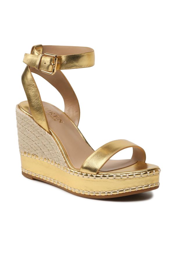 Espadryle Lauren Ralph Lauren Hilarie 802898505001 Modern Gld. Kolor: złoty. Materiał: skóra