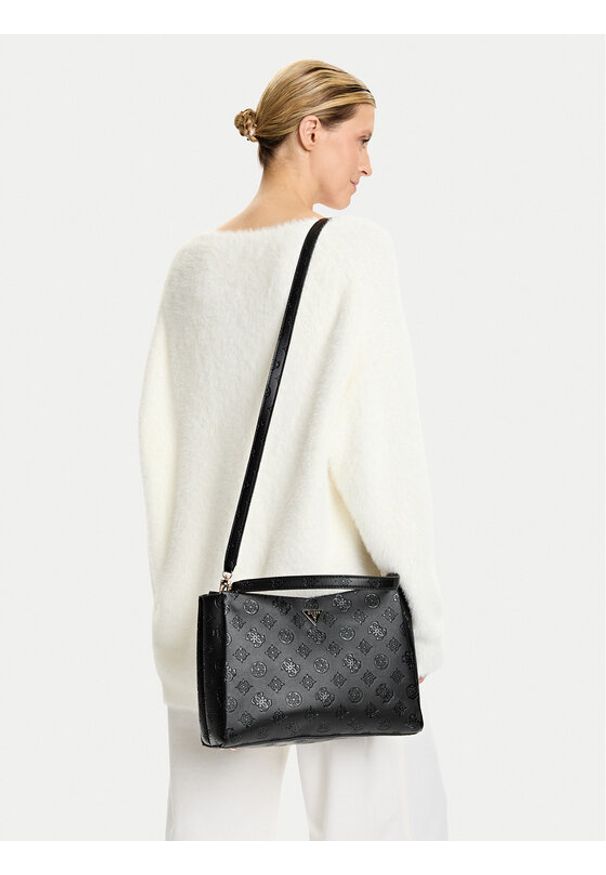 Guess Torebka Tisha HWPD77 64070 Czarny. Kolor: czarny. Materiał: skórzane