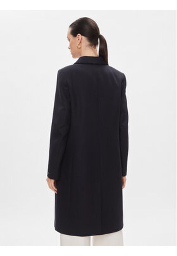 TOMMY HILFIGER - Tommy Hilfiger Płaszcz wełniany Classic Light Wool Blend Coat WW0WW41662 Granatowy Regular Fit. Kolor: niebieski. Materiał: wełna