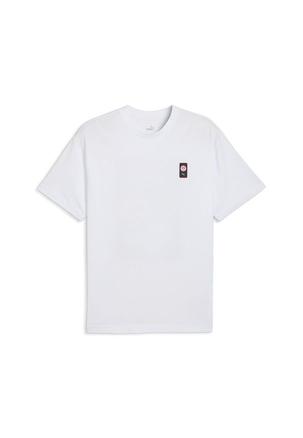 Puma - Męska koszulka z grafiką retro FC St. Pauli PUMA White Red Black. Kolor: czerwony, biały, wielokolorowy, czarny. Wzór: aplikacja, nadruk. Sport: piłka nożna