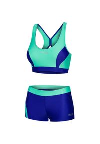 Aqua Speed - Dwuczęściowy strój pływacki damski FIONA. Kolor: zielony, wielokolorowy, niebieski #1