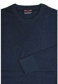 Męski Sweter Pako Jeans - Wełniany - Granatowy Melanż. Kolor: niebieski. Materiał: akryl, wełna. Wzór: melanż. Styl: klasyczny, elegancki