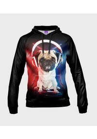 MegaKoszulki - Bluza męska fullprint z kapturem Pug jockey. Typ kołnierza: kaptur. Materiał: dzianina, dresówka #1