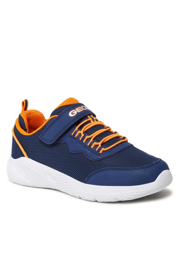 Sneakersy Geox J25GBE-07TCE C0659 S Navy/Orange. Kolor: niebieski. Materiał: materiał
