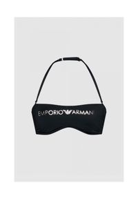 Emporio Armani - EMPORIO ARMANI Wiązane bikini ze srebrnym logo. Kolor: czarny. Materiał: poliamid