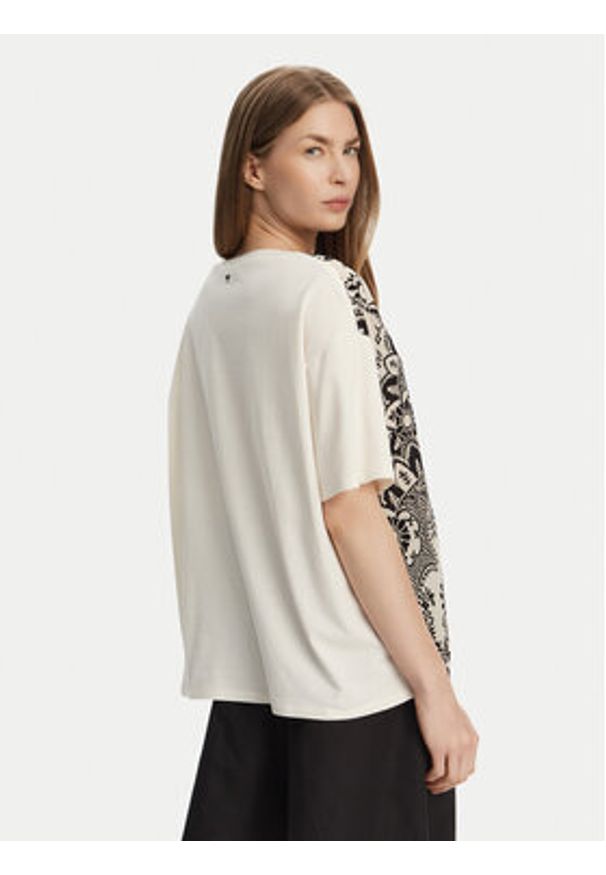 Weekend Max Mara T-Shirt Pampas 2515941082 Beżowy Relaxed Fit. Kolor: beżowy. Materiał: bawełna