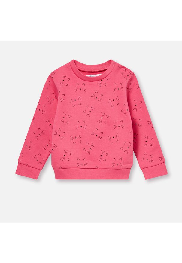 Sinsay - Bluza z drobnym nadrukiem - Różowy. Kolor: różowy. Wzór: nadruk