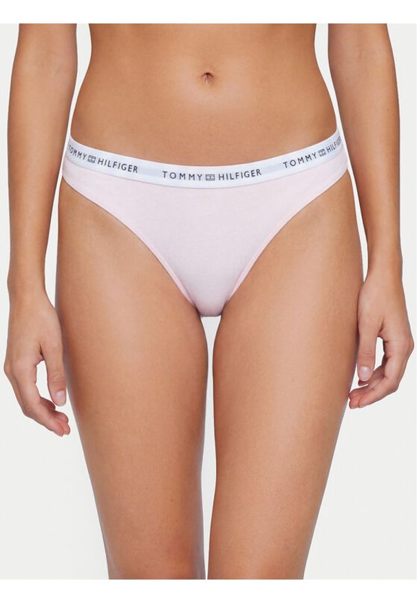 TOMMY HILFIGER - Tommy Hilfiger Stringi UW0UW05875 Różowy. Kolor: różowy. Materiał: bawełna