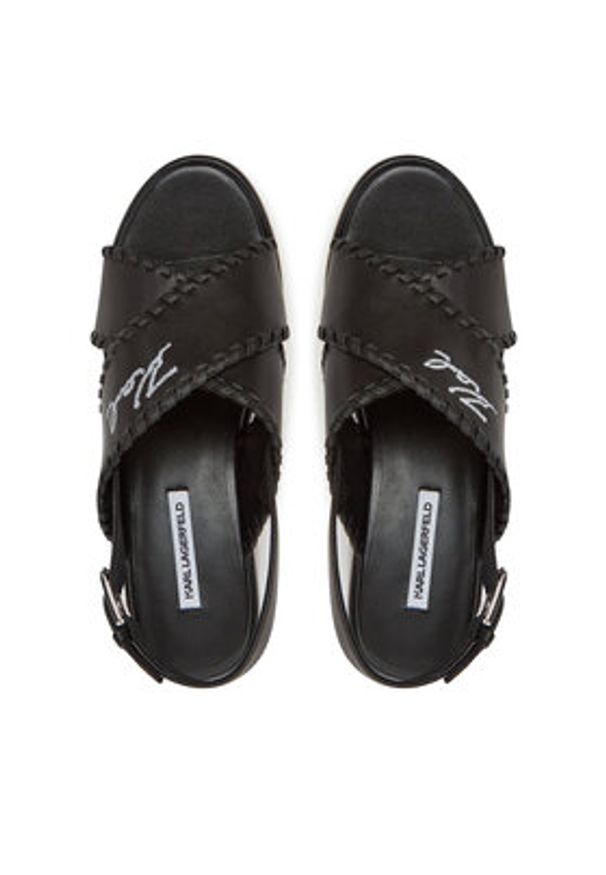 Karl Lagerfeld - KARL LAGERFELD Sandały Wendy KL33372 Czarny. Kolor: czarny. Materiał: skóra