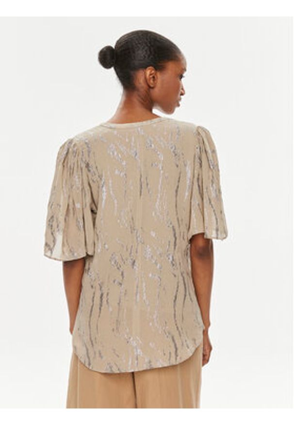 Bruuns Bazaar Bluzka Majlys BBW3952 Beżowy Regular Fit. Kolor: beżowy. Materiał: wiskoza