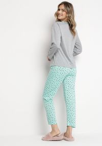 Born2be - Miętowy Komplet Piżamowy ze Spodniami i Longsleevem Gliceria. Kolor: miętowy. Materiał: dzianina #2