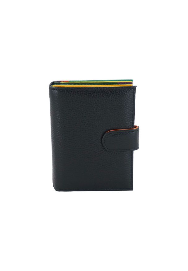 Barberini's - Portfel skórzany BARBERINI'S czarny D-8578-1. Kolor: czarny. Materiał: skóra. Wzór: kolorowy