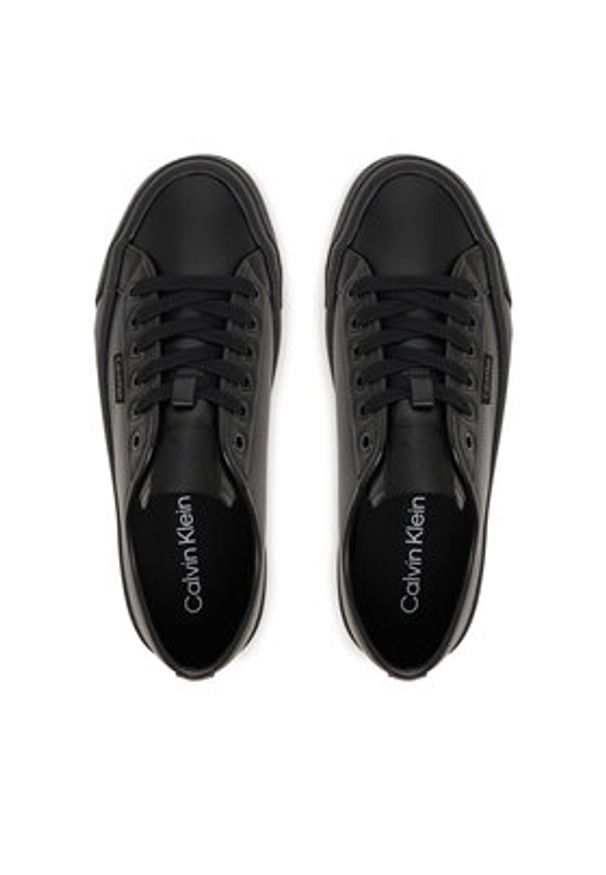 Calvin Klein Sneakersy Vulc Flatf Lace Up Lth YW0YW01932 Czarny. Kolor: czarny. Materiał: skóra