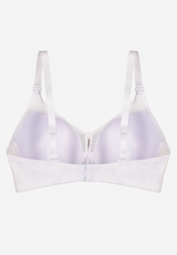 Born2be - Biały Biustonosz z Koronką i Transparentną Wstawką Heliphine. Kolor: biały. Materiał: koronka. Wzór: koronka