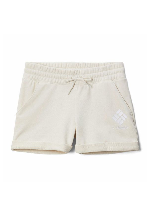 columbia - Krótkie Spodenki Turystyczne Dziecięce Columbia Trek French Terry Short. Kolor: beżowy. Długość: krótkie. Styl: sportowy. Sport: turystyka piesza