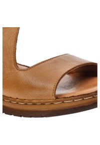 Brązowe Sandały Ravini Wygodne Buty Skórzane. Kolor: brązowy. Materiał: skóra #4
