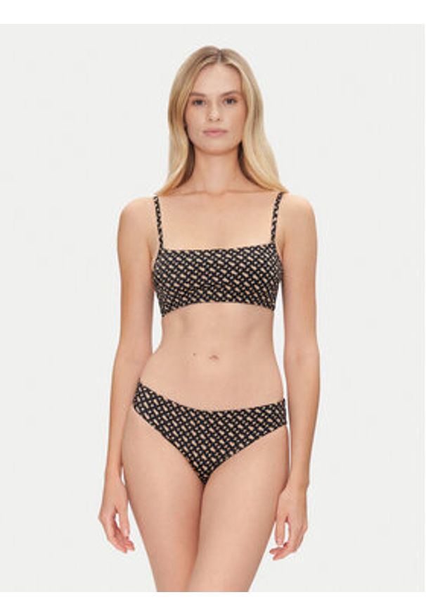 BOSS Góra od bikini Bb Monogram 50535267 Czarny Regular Fit. Kolor: czarny. Materiał: syntetyk