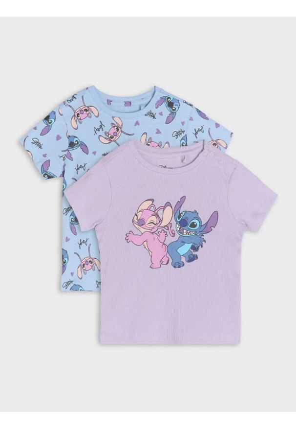 Sinsay - Koszulka 2 pack Stitch - fioletowy. Kolor: fioletowy