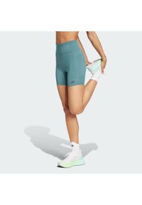 Adidas - Legginsy Own the Run Short. Kolor: niebieski. Materiał: materiał. Długość: krótkie. Sport: bieganie