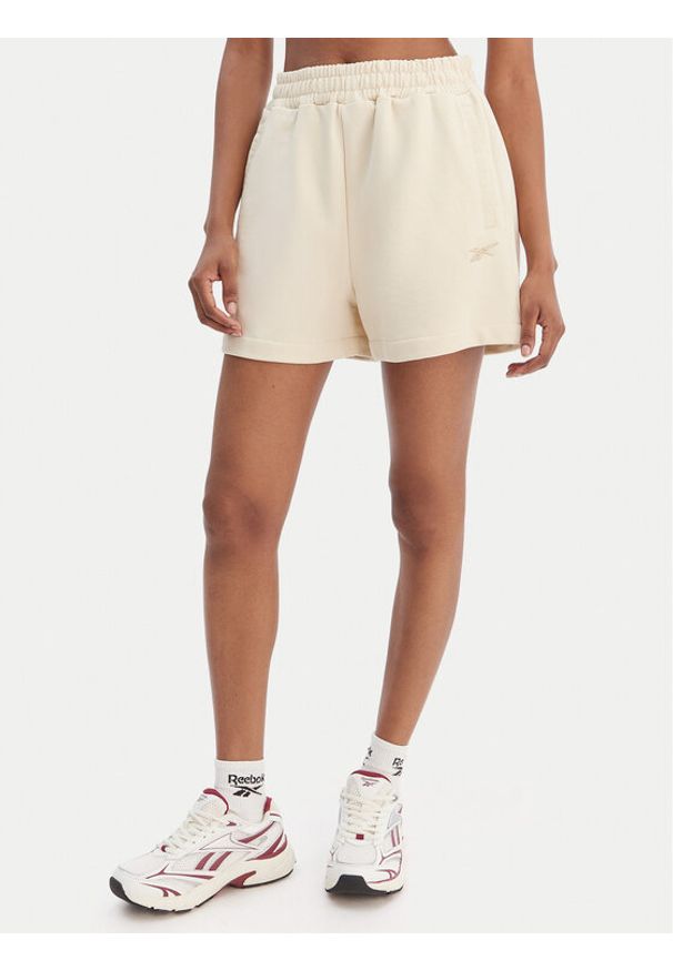 Reebok Szorty sportowe Reebok x Ewa Chodakowska Jula RK25623CCW Beżowy Regular Fit. Kolor: beżowy. Materiał: bawełna