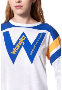 Wrangler - WRANGLER T SHIRT DAMSKI B&Y LS LOOSE TEE WHITE W723LEA12 112130926. Wzór: nadruk #10