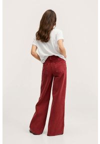 mango - Mango jeansy Camila damskie high waist. Stan: podwyższony. Kolor: czerwony #4