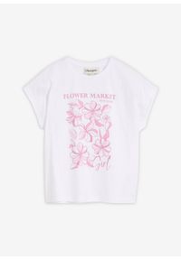 bonprix - T-shirt z czystej bawełny organicznej. Kolor: biały. Materiał: bawełna. Wzór: nadruk #1