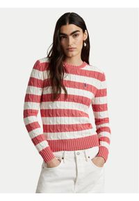 Polo Ralph Lauren Sweter 211965754001 Różowy Slim Fit. Typ kołnierza: polo. Kolor: różowy. Materiał: bawełna #1