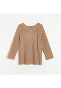 Reserved - Sweter z raglanowymi rękawami - Beżowy. Kolor: beżowy. Długość rękawa: raglanowy rękaw #1