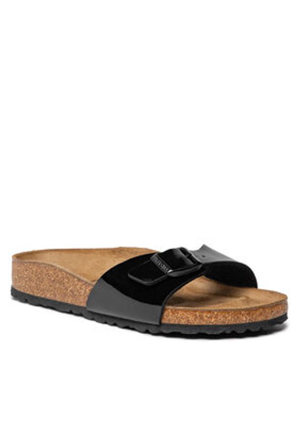 Birkenstock Klapki Madrid 040303 Czarny. Kolor: czarny. Materiał: skóra