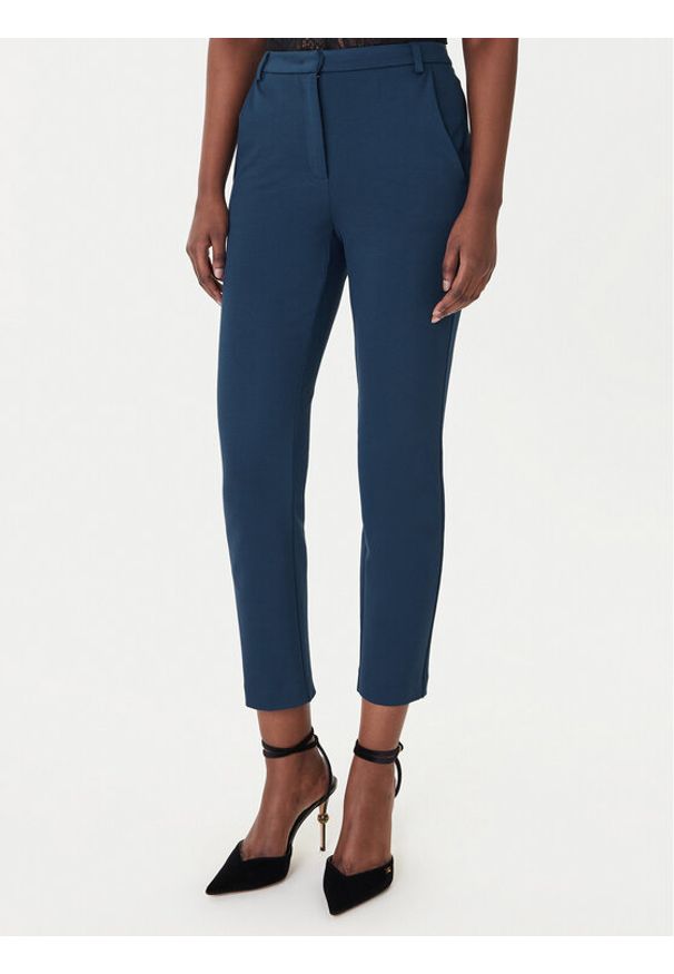 Patrizia Pepe Spodnie materiałowe 8P082/ A715 Niebieski Slim Fit. Kolor: niebieski. Materiał: wiskoza