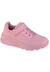 skechers - Buty do chodzenia dziewczęce, Skechers Uno Lite-Frosty Vibe. Kolor: różowy. Materiał: materiał, syntetyk. Sport: turystyka piesza