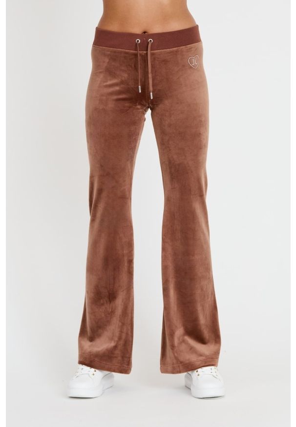 Juicy Couture - JUICY COUTURE Brązowe spodnie Rodeo Layla. Kolor: brązowy