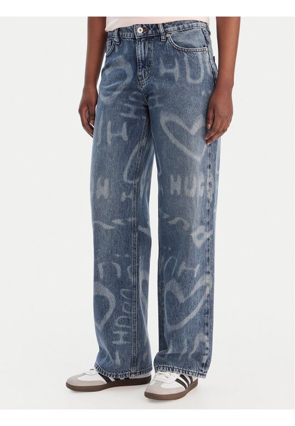 Hugo - HUGO Jeansy Gamala 50553051 Niebieski Baggy Fit. Kolor: niebieski