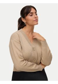 Vero Moda Kardigan Gold Art 10332210 Beżowy Regular Fit. Kolor: beżowy. Materiał: syntetyk