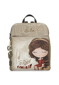 Szary Damski Plecak Anekke Z Laleczką. Kolor: szary. Styl: casual #1