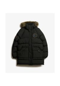 Długa kurtka Superdry Everest. Kolor: czarny. Materiał: puch. Długość: długie. Styl: elegancki #1