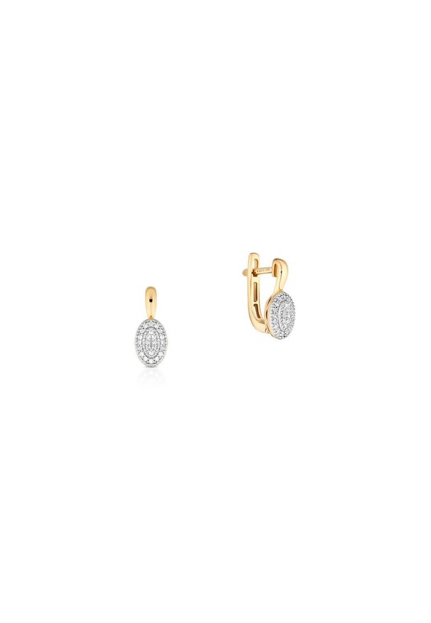 W.KRUK Zjawiskowe Kolczyki Złote - złoto 585, Diament 0,13ct - ZCG/KB+998K. Materiał: złote. Kolor: złoty. Kamień szlachetny: diament