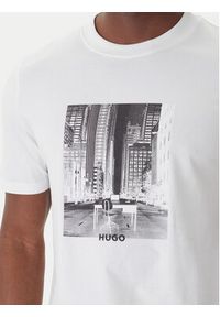 Hugo - HUGO T-Shirt Deyss 50553755 Biały Regular Fit. Kolor: biały. Materiał: bawełna #3