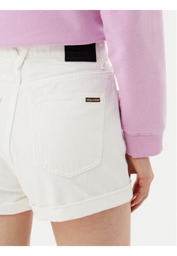 Volcom Szorty jeansowe Weelow B2012300 Biały Slim Fit. Kolor: biały. Materiał: bawełna