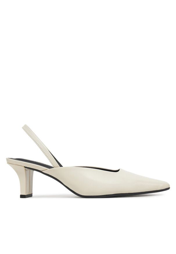 Calvin Klein Sandały Heel Mule Pump 50 - Lth HW0HW02551 Beżowy. Kolor: beżowy. Materiał: skóra