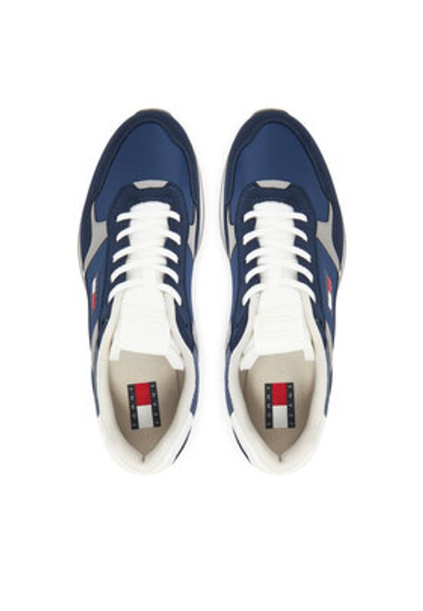 Tommy Jeans Sneakersy Tjm Runner Casual EM0EM01590 Granatowy. Okazja: na co dzień. Kolor: niebieski. Materiał: materiał