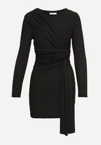 Born2be - Czarna Dopasowana Sukienka z Ozdobnym Trenem Sevilaine. Kolor: czarny. Styl: elegancki #5