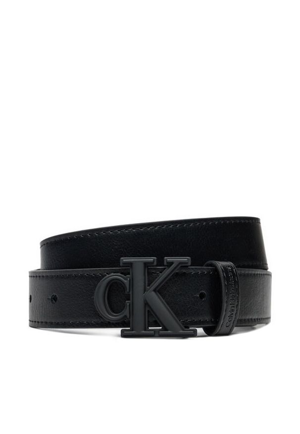 Calvin Klein Jeans Pasek Dziecięcy IU0IU00655 Czarny. Kolor: czarny. Materiał: skóra