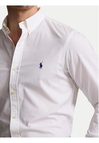 Polo Ralph Lauren Koszula 710928254002 Biały Slim Fit. Typ kołnierza: polo. Kolor: biały. Materiał: bawełna #6